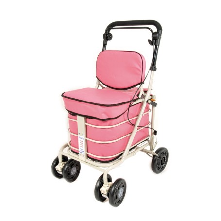 NEW Backrest & Seat  Shopping / Walking Trolley - Pink