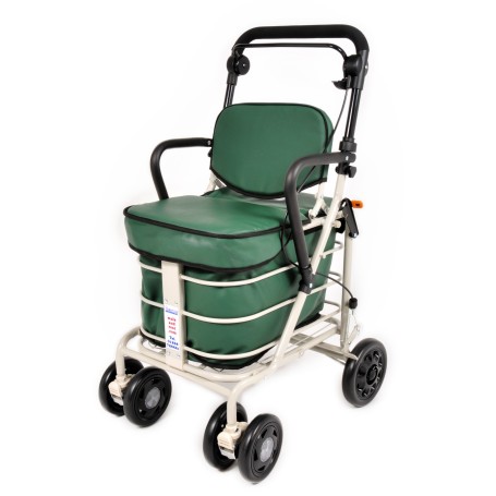 NEW Royal Backrest with Armrest & Seat Shopping / Walking Trolley - Forest Green
