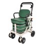 NEW Royal Backrest with Armrest & Seat Shopping / Walking Trolley - Forest Green