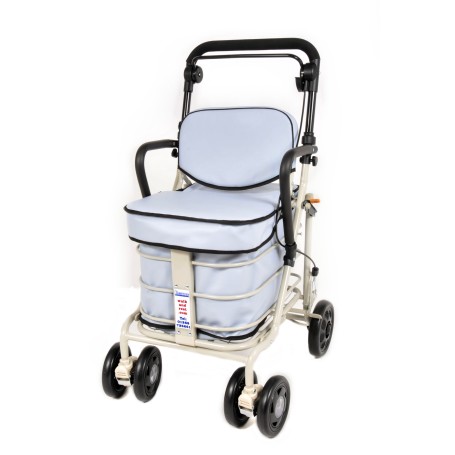 NEW Royal Backrest with Armrest & Seat Shopping / Walking Trolley - Sky Blue