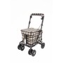 2025 NEW Seated Shopping / Walker Trolley - Brown Tartan BLACK EDITION