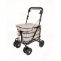 2025 NEW Seated Shopping / Walker Trolley - Light Tartan BLACK EDITION