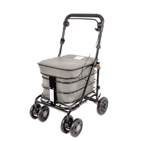 2025 NEW Seated Shopping / Walker Trolley - Grey BLACK EDITION