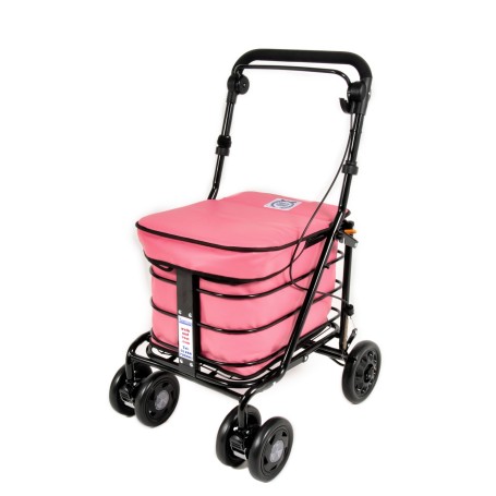 2025 NEW Seated Shopping / Walker Trolley - Pink BLACK EDITION