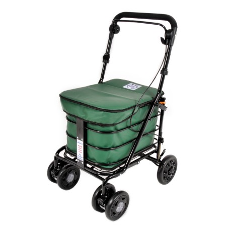 2025 NEW Seated Shopping / Walker Trolley - Forest Green BLACK EDITION