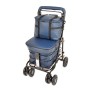 2025 NEW Backrest & Seat  Shopping / Walking Trolley -  Navy BLACK EDITION
