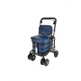 2025 NEW Backrest & Seat  Shopping / Walking Trolley -  Navy BLACK EDITION