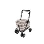 2025 NEW Backrest & Seat  Shopping / Walking Trolley -  Light Tartan BLACK EDITION