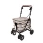 2025 NEW Backrest & Seat  Shopping / Walking Trolley -  Light Tartan BLACK EDITION