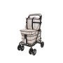 2025 NEW Backrest & Seat  Shopping / Walking Trolley -  Light Tartan BLACK EDITION