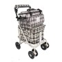 2025 NEW Backrest & Seat  Shopping / Walking Trolley -  Brown Tartan BLACK EDITION