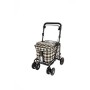 2025 NEW Backrest & Seat  Shopping / Walking Trolley -  Brown Tartan BLACK EDITION