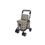 2025 NEW Backrest & Seat  Shopping / Walking Trolley -  Brown Tartan BLACK EDITION