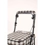 2025 NEW Backrest & Seat  Shopping / Walking Trolley -  Brown Tartan BLACK EDITION