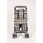 2025 NEW Backrest & Seat  Shopping / Walking Trolley -  Brown Tartan BLACK EDITION