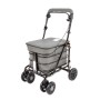 2025 NEW Backrest & Seat  Shopping / Walking Trolley - Grey BLACK EDITION