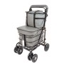 2025 NEW Backrest & Seat  Shopping / Walking Trolley - Grey BLACK EDITION