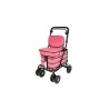 2025 NEW Backrest & Seat  Shopping / Walking Trolley - Pink BLACK EDITION