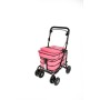 2025 NEW Backrest & Seat  Shopping / Walking Trolley - Pink BLACK EDITION