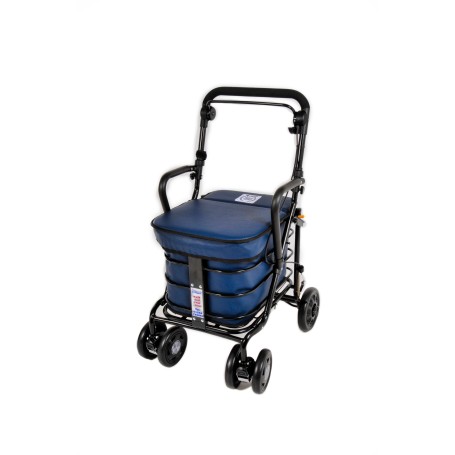 2025 NEW Armrest & Seat Shopping / Walking Trolley - Navy BLACK EDITION