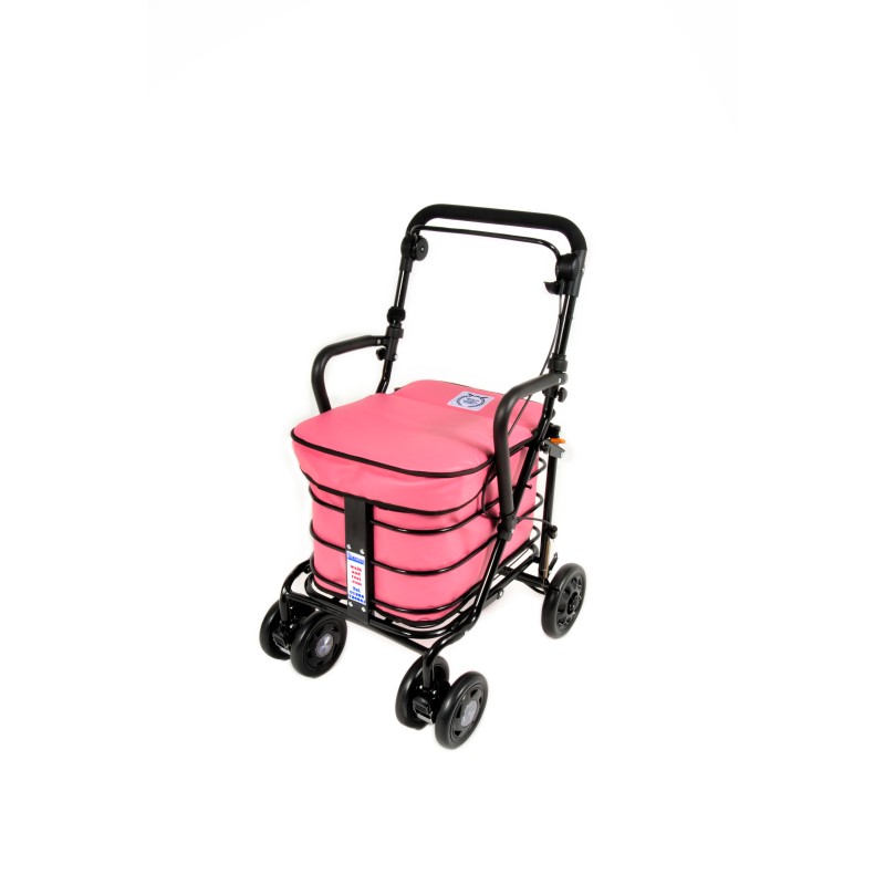 Prestige Walk And Rest Walking Trolley/Shopping Trolley With Seat/Seated Mobility Trolley/Stroller/Rollator (Fully Assembled Ready To USE!) Brown Check