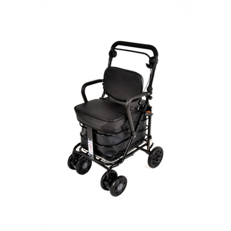 NEW 2025 Royal Backrest with Armrest & Seat Shopping / Walking Trolley - BLACK EDITION