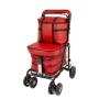 NEW 2025 Royal Backrest with Armrest & Seat Shopping / Walking Trolley - Red BLACK EDITION