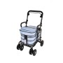 NEW 2025 Royal Backrest with Armrest & Seat Shopping / Walking Trolley -  Sky Blue BLACK EDITION