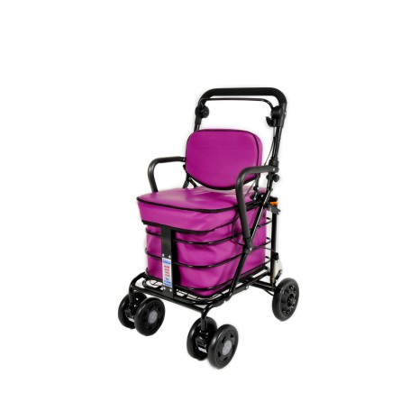 NEW 2025 Royal Backrest with Armrest & Seat Shopping / Walking Trolley - Purple BLACK EDITION