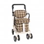 The NEW Backrest Shopper with Armrest - Brown Tartan