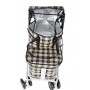 Royal Backrest with Armrest & Seat Shopping / Walking Trolley - Brown Tartan
