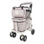 Armrest & Seat Shopping / Walking Trolley - Light Tartan