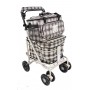 Royal Backrest with Armrest & Seat Shopping / Walking Trolley - Brown Tartan